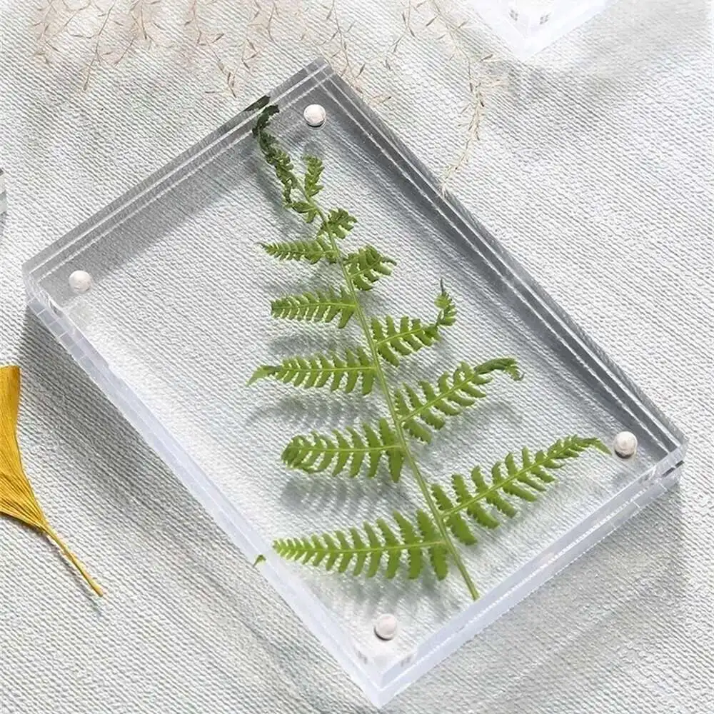 90*55mm Magnetic Acrylic Block Tabletop Menu Display Stand Menu Holder Menu Counter Display Stand Acrylic Picture Photo Frame