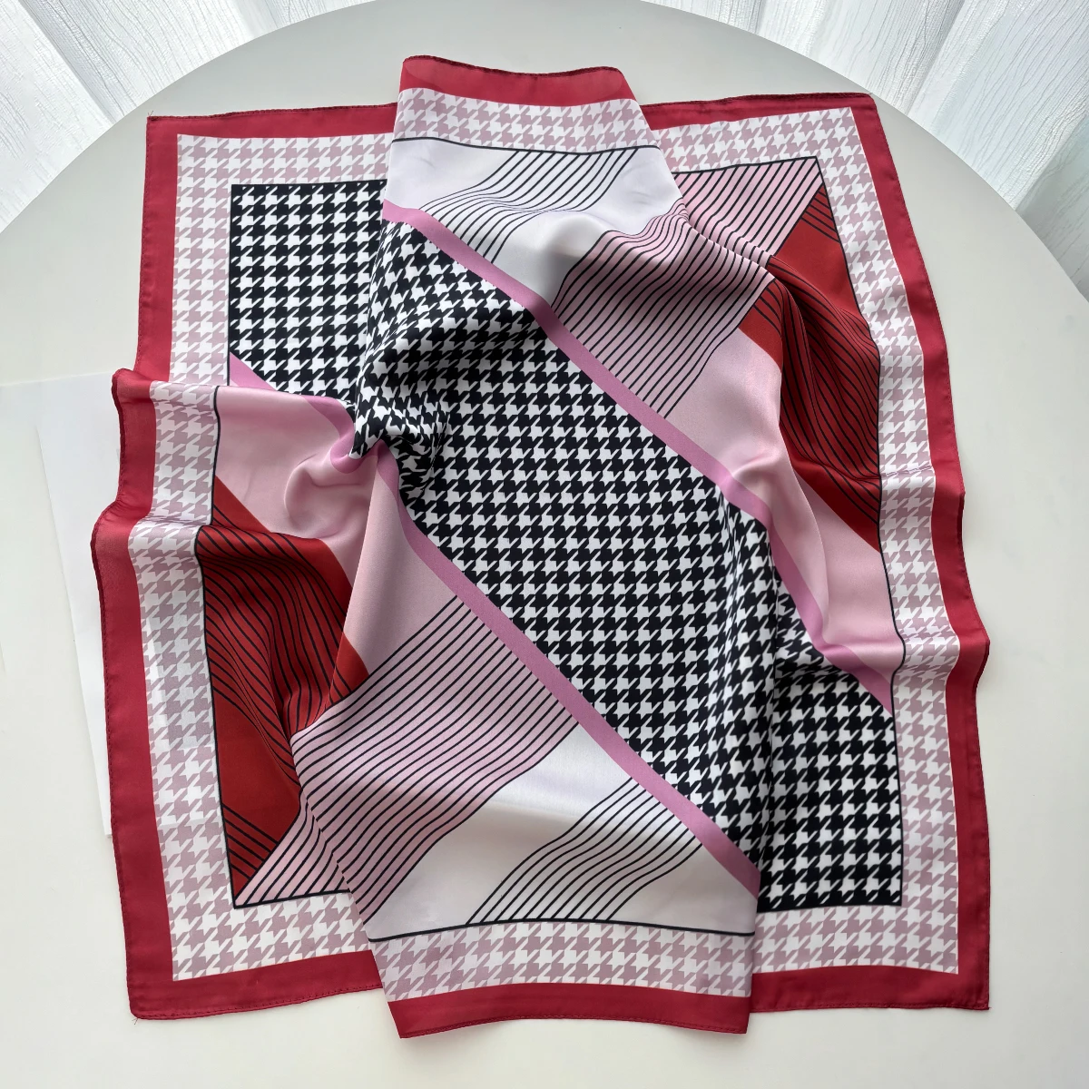 New Printed Square Scarf For Women Soft Satin Imitation Silk Scarves Bandanas Luxury Hijab Neckerchief Elegant Shawl Wraps view 3