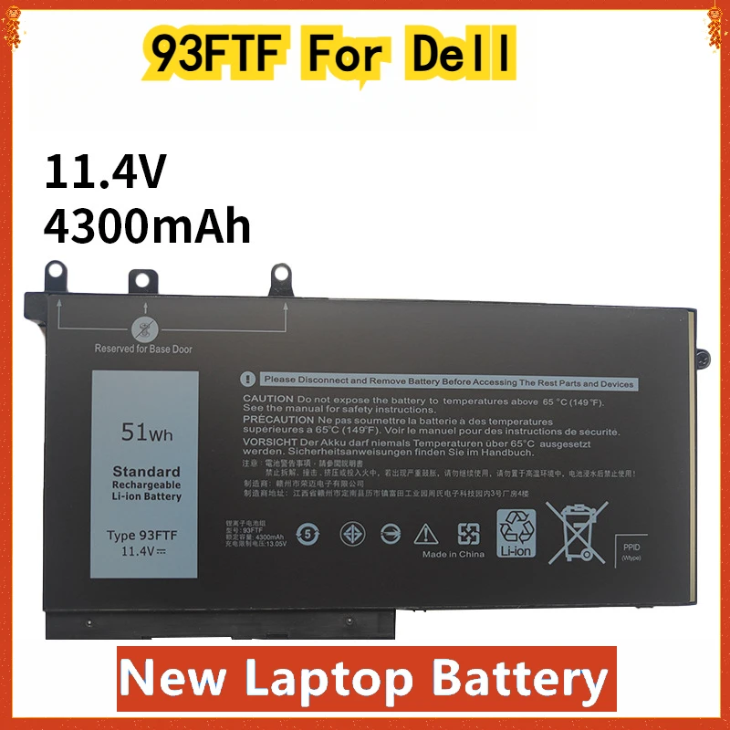 

3DDDG 93FTF Laptop Battery For Dell Latitude 5280 5288 5480 5490 5590 5491 5591 5495 M3520 M3530 E5280 E5480 11.4V 42Wh