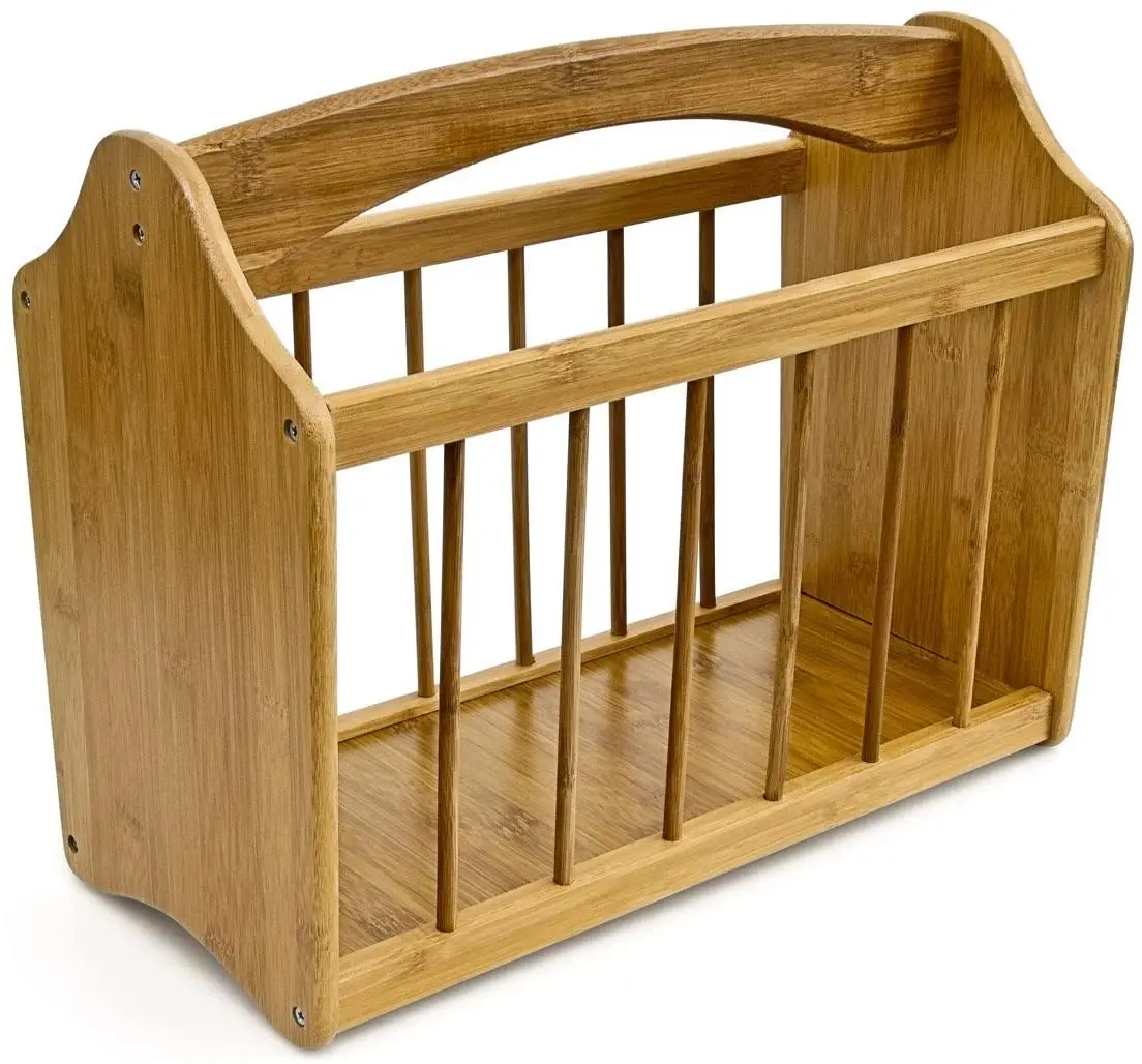 省スペース竹製縦型ファイル新聞オーガナイザー-スタンド-ホームオフィス収納ボックス-デスク雑誌ホルダー-ハンドル付き