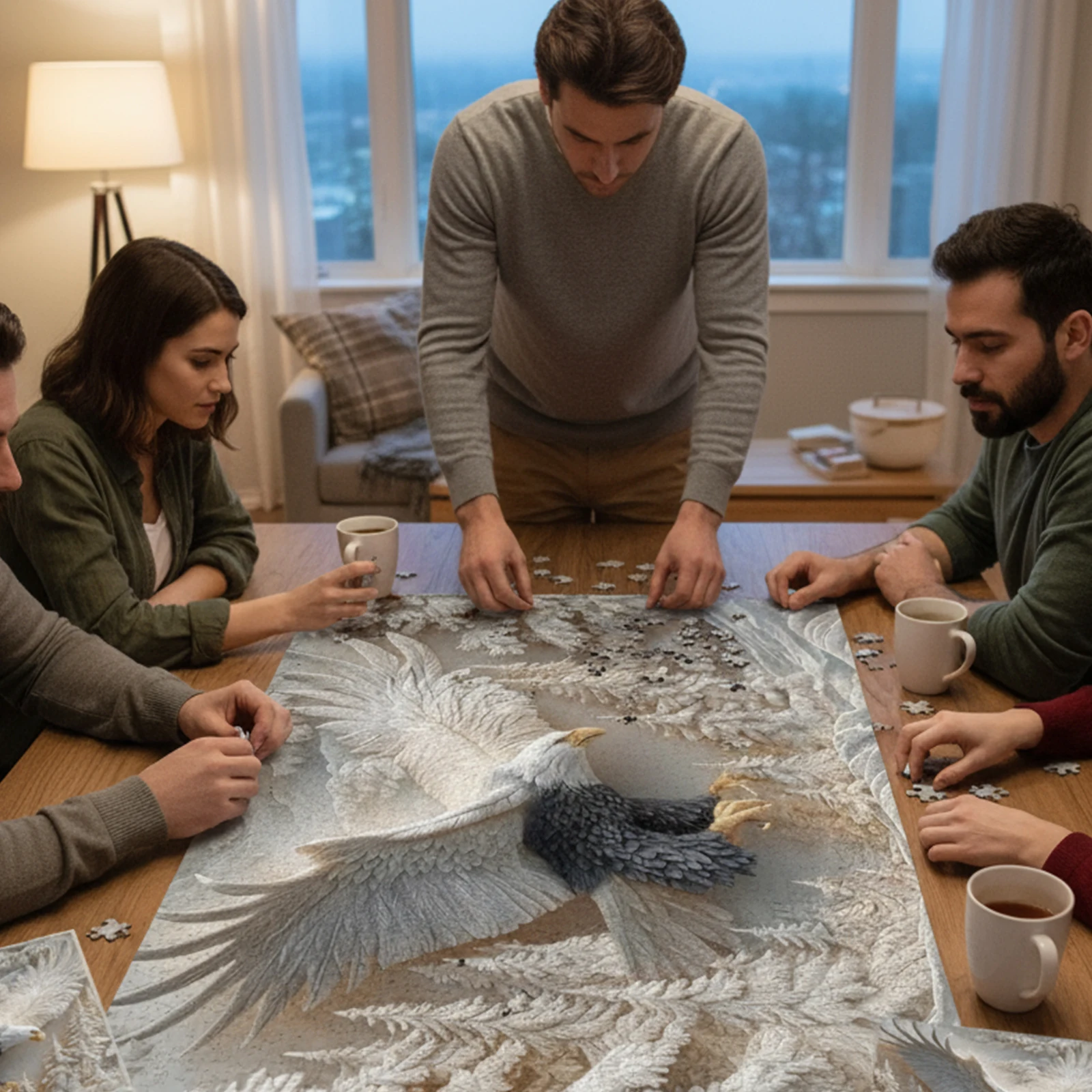 Il puzzle dell'aquila intagliata da 1000 pezzi Maestoso gioco di puzzle dell'aquila calva Puzzle di uccelli autunnali per attività familiari Decorazione della casa