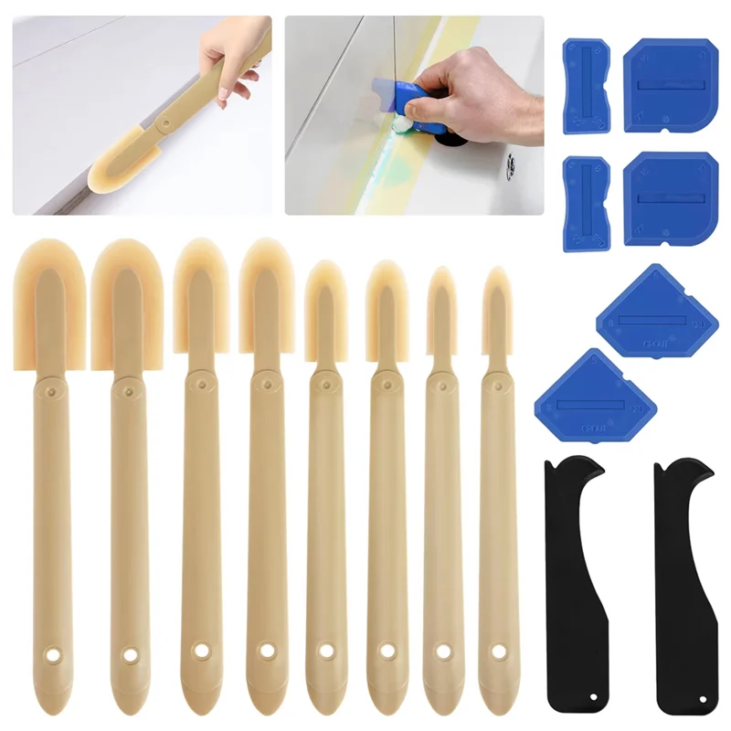 

A38Q-Rubber Caulking Tool Spatula Corner Grout Sealer Applicator Applicator Caulking Tool