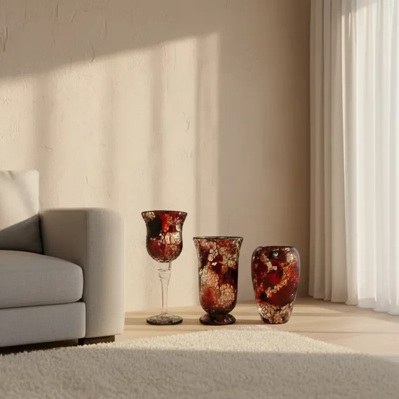 Wholesale Mosaic glass candle holders, bulk decorative glass containers for home decoration