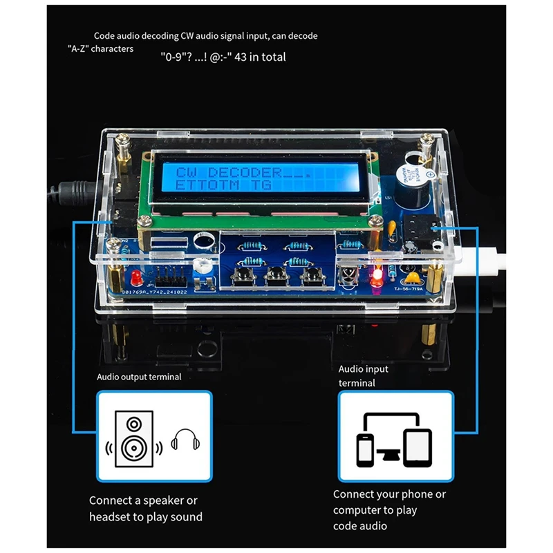 A98E-Upgrade CW Morsecode Infrarood Decoder Elektronische DIY Productiekit Wetenschapsexperiment Leuke printplaat TJ-56-719