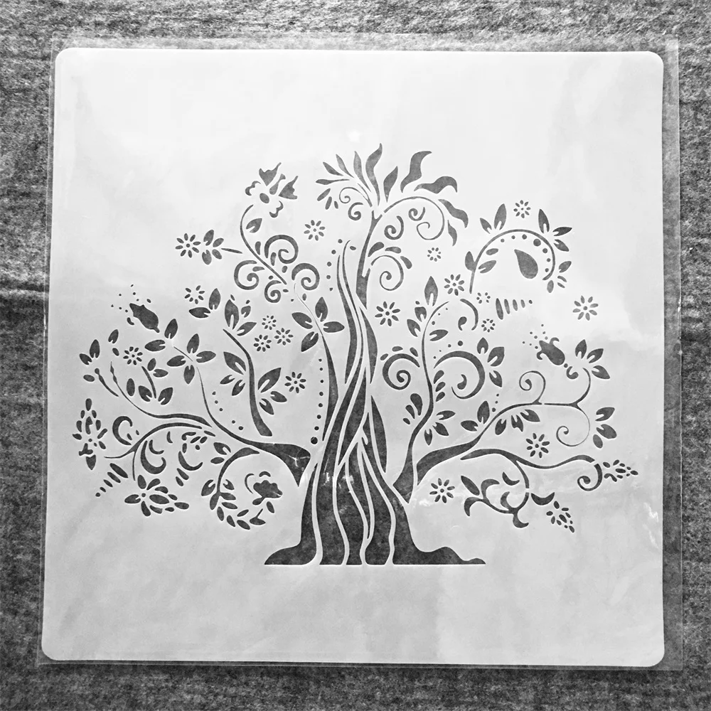 30*30cm Mandala Tree DIY Layering Stencils Wall Painting Scrapbook Coloring Embossing Album Decorative Template