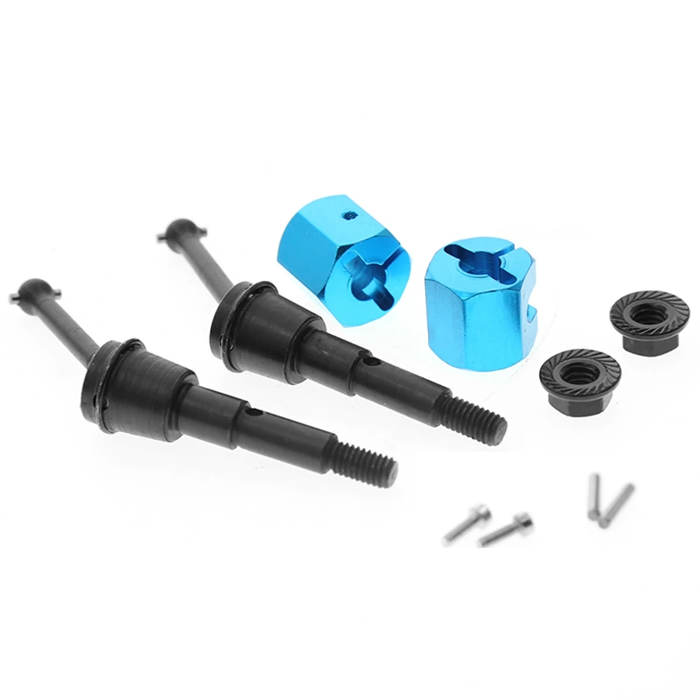 FBIL-2 Pcs Metal Drive Shaft CVD And Adapter Nut Set For Tamiya SW-01 SW01 1/24 4WD Monster Truck RC Car Upgrade Parts