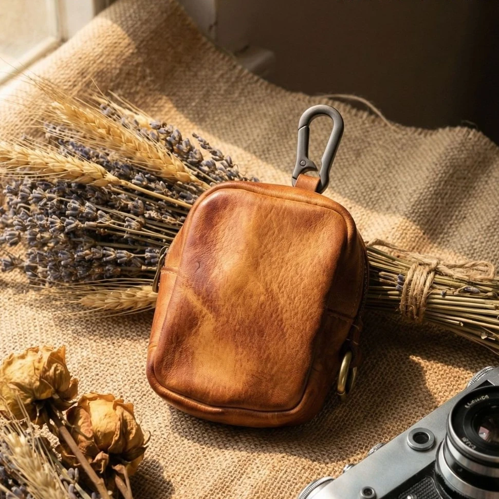 Rugged Vintage Leather Mini Cl - Edc Carry Coins 评论和价格