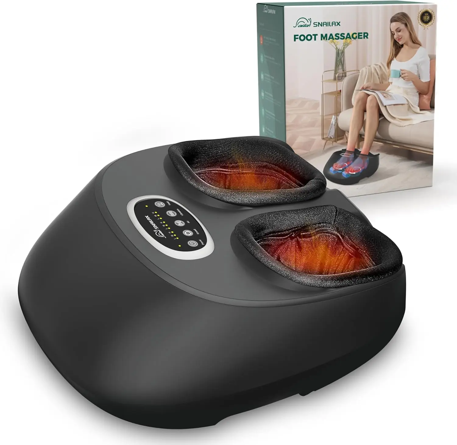 

Shiatsu Foot Massager with Heat, Kneading & Air Compression for Home Office Use, Improves Circulation