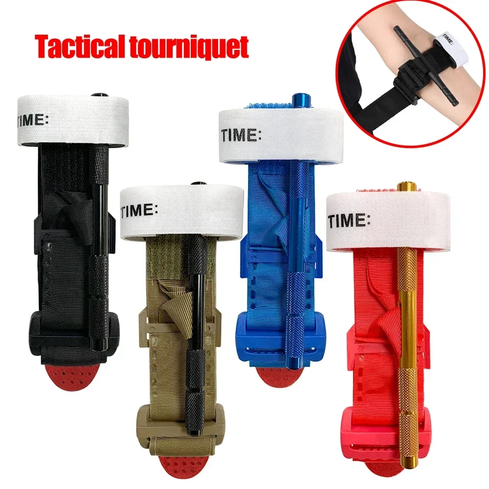 1pcsBlue/Red/Khaki Metal CAT Tourniquet Tactical Military Survival Outdoor Combat Turnstile Rotating First Aid Medical Emergency