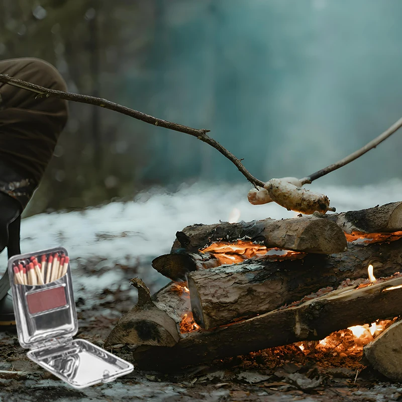 

Metal Match Box Case Stainless Steel Matchboxes With Friction Plate Striker