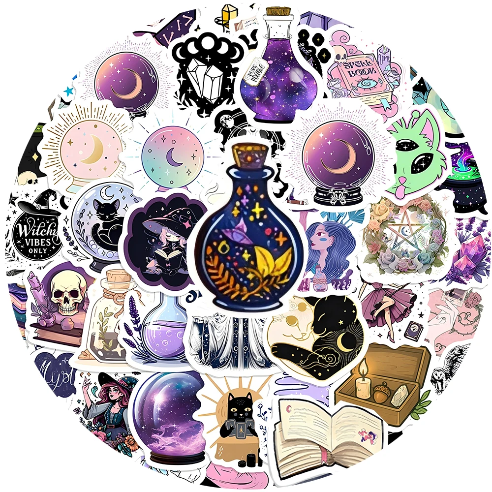 

10/30/50/100pcs Gothic Witch Magic Potion Graffiti Stickers Decals Toys Waterproof DIY Phone Laptop Stationery Cool Sticker Toys