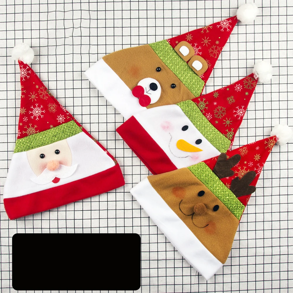

4 Pcs Santa Hat Flannelette Party Supplies Decorative Adults Headdress Cosplay Clothes Christmas Hats