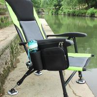 Beach Chair Side Bag Oxford Cloth Side Bag For Fishing Chair Wear-Resistant Organizer Pouch Black Chair Side Pouch For Outdoor