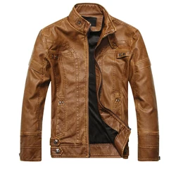 ZOEQO NEW top quality Leather Jacket Men jaqueta de couro masculina mens leather jacket and Coat Motorcycle Jacket