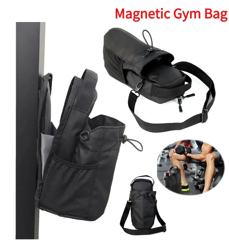 

Magnetic Gym Water Bottle Bag Holder Crossbody Built-in Magnet Pouch Water Carrier for Men Women Outdoor Fitness Travel Sports