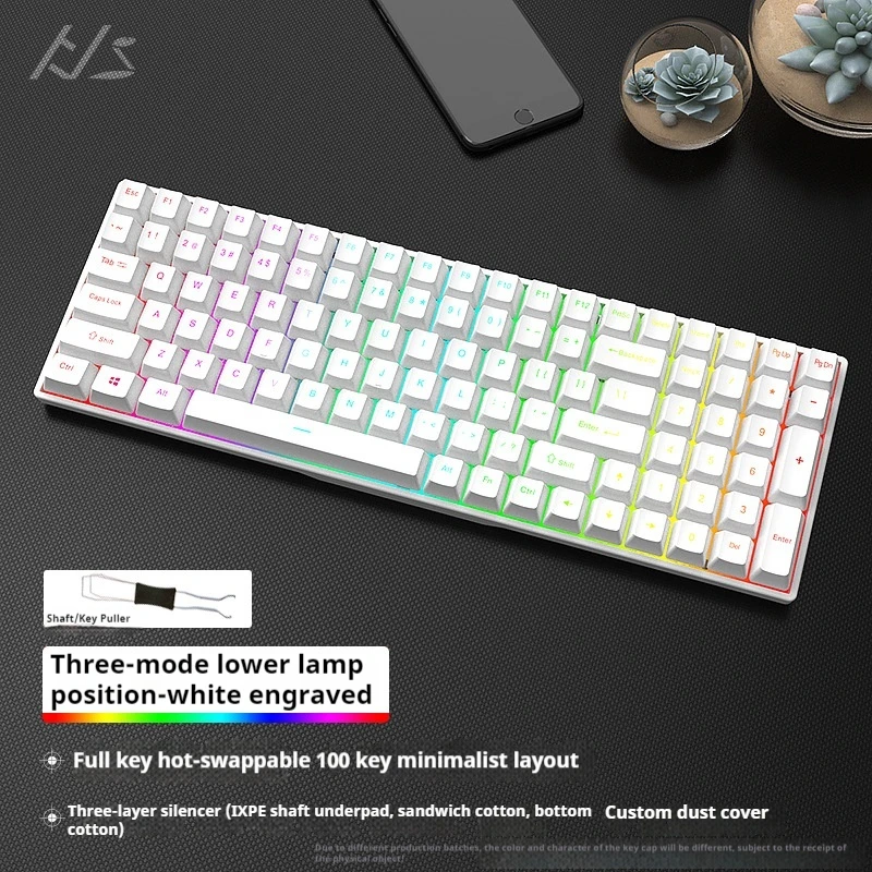 Imagem -02 - Black Snake Yg100 Kit Teclado Mecânico com Fio Rgb Bluetooth Tri Mode 2.4g Jogo sem Fio Video Game Personalizado