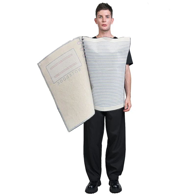 Unisex Men Women School Supplies Funny Fancy Dress Up Adult Notebook & Pencil Couples Halloween Costume view 5