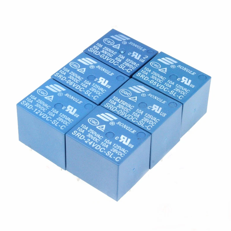 1Pcs New Relay SRD -05V 06V 09V 12V 24V 48VDC -SL-C Power Relay 10A 250VAC Relay 5PIN T73 SRD-05VDC-SL-C SRD-12VDC-SL-C