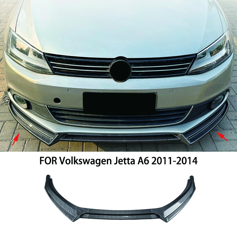 

ДЛЯ Volkswagen Jetta A6 2011-2014 черный углеродное волокно LOOK ABS передний бампер спойлер сплиттеры крышка комплект кузова боковая юбка