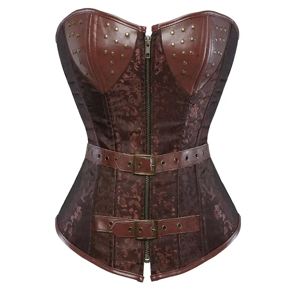 Women Corset Steampunk Leather Bustier Gothic Corsage Sexy Pirate Corselet Medieval Corsets Carnival Party Costumes Plus Size