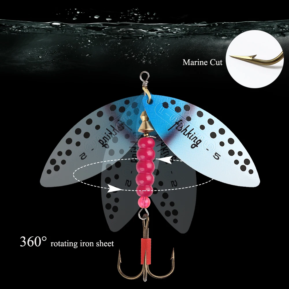 4.4g 7.1g 12.6g 17.7g 26.2g Metal Spinner Bait Fishing Lure With Treble Hook Sequin Hard Artificial Bait Spin Lure Bass Pike