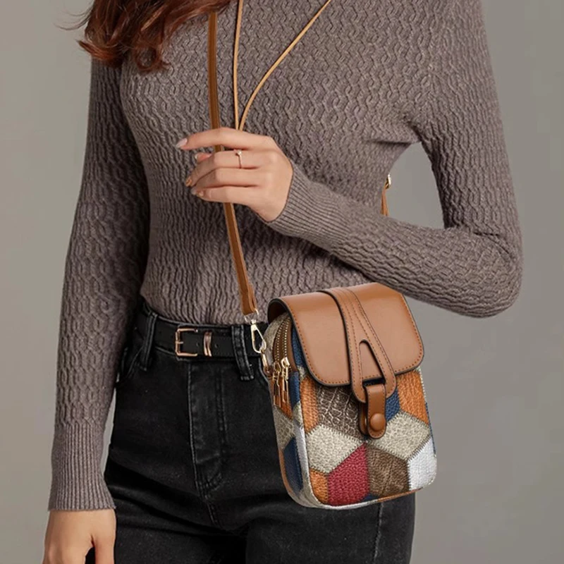 Handytasche Umhängetasche Damen Umhängetasche Vielseitig Modisch Exquisit Weiches Leder Lässige kleine Tasche – Detail 5