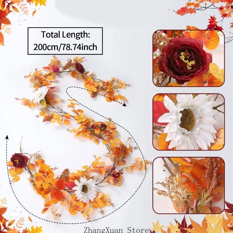 Saisonaler Thanksgiving-Blumenakzent mit bewässerungsfreiem Innendisplay, 3 x – Detail 6