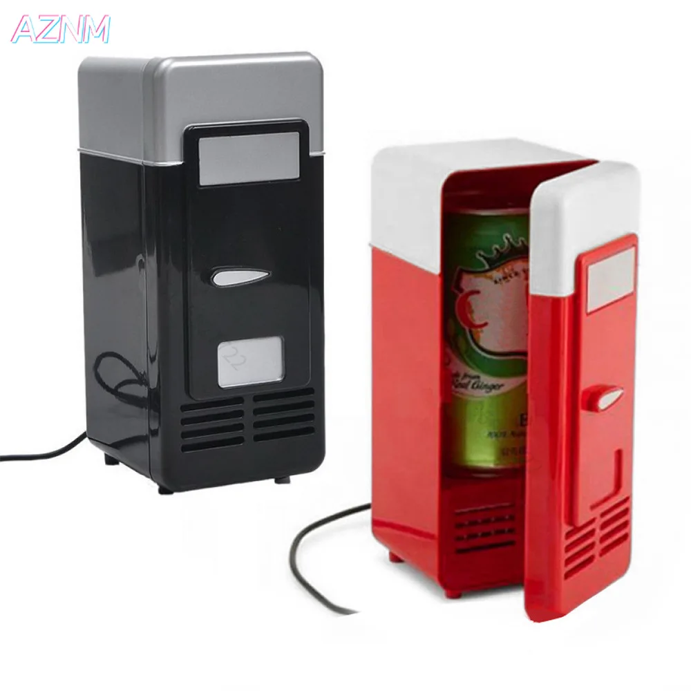 Mini Refrigerador USB Portátil, Enfriador/Calentador de Bebidas y Latas para Auto, Laptop, PC, Computadora, Color Negro y Rojo 2025