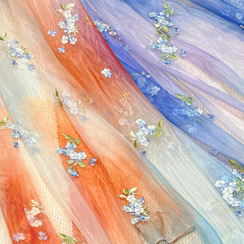100-×-150-センチメートル小さな梨の花刺繍生地-diy-漢服古代スタイルチャイナ夏スカート衣類デザイナー縫製生地