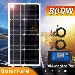 800W Solar Panel Power Bank Solar Battery Kit Complet Camping 12V18V Controller Camper Accessories Solar Charge Mobile Phone