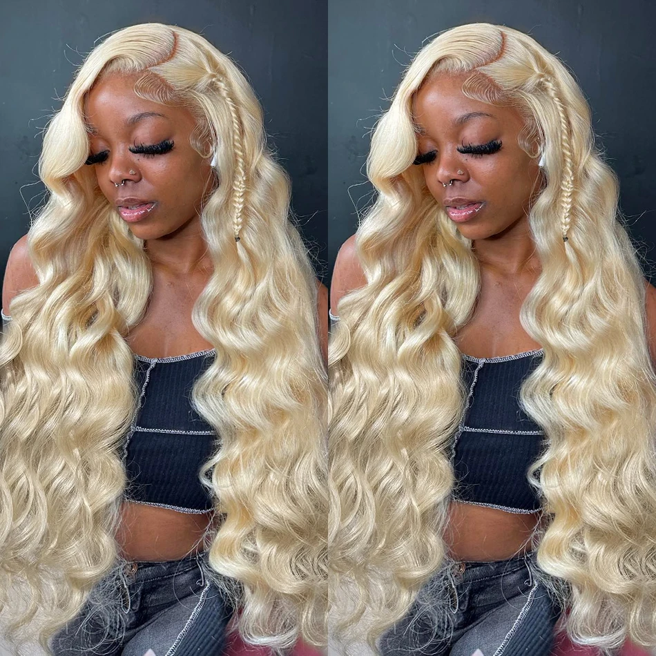 200% 613 Honey Blonde Wig  38 40 Inch HD Transparent Body Wave Lace Front Wig 13x4 Colored Frontal Human Hair Wig For Women