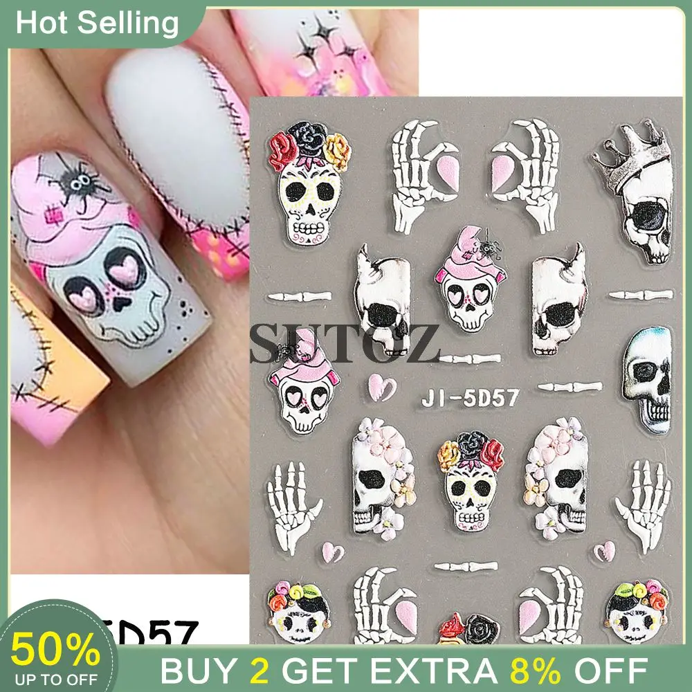 Green Head Monster Nail Stickers Nail Accessories Unique Design Spaceman Nail Stickers Nail Supplies And Manicure Tools Stereo