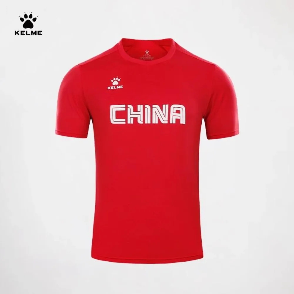 KELME Men's Short-sleeve T-shirt, High Elasticity and Non-restrictive Allowing Free Movement Without Tightness Sweat-absorbing