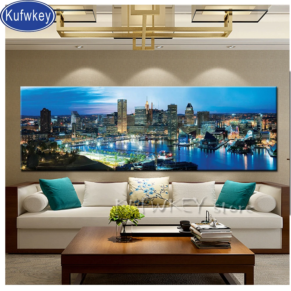 New 5d diamond painting New York city nightscape Wall Art Picture diamond mosaic full square round drill diamond embroidery