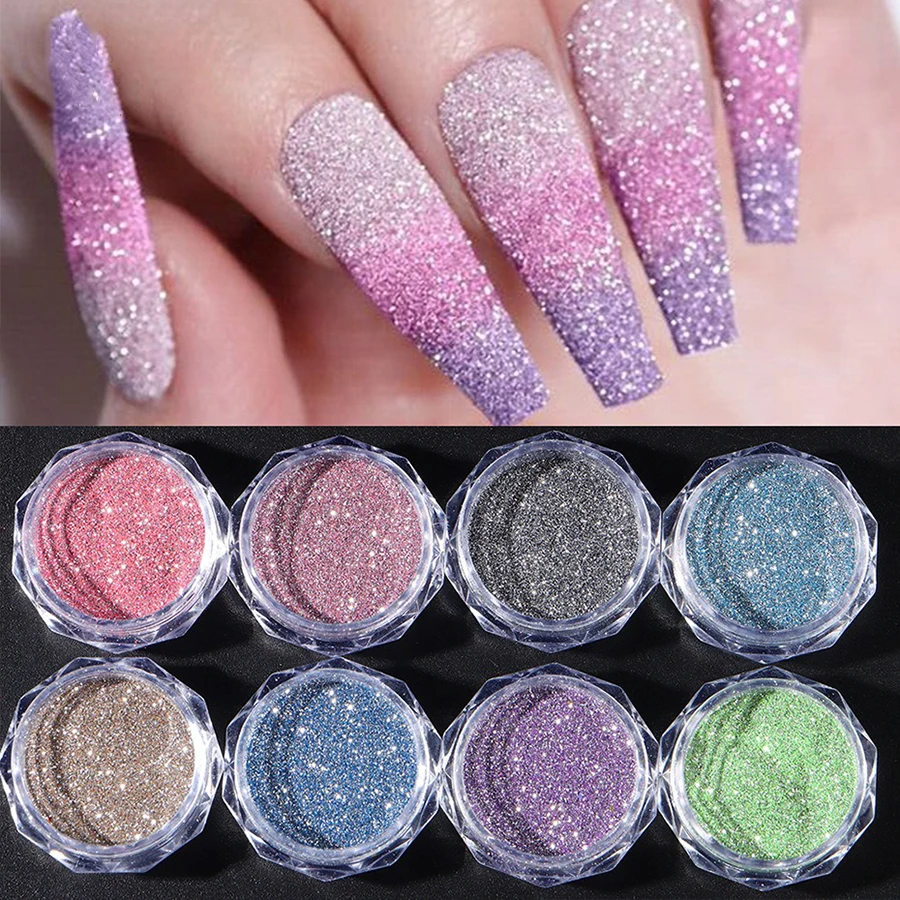 1Pcs Reflective Nail Art Glitter Crushed Diamond Powder   Temperature Discoloration Nail Powder Nail Art Gel Nail Charms