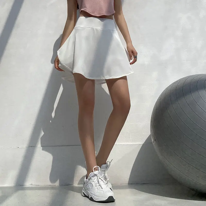 

Minimalist Commuter 2024 Summer New Women's Solid Color High Waist Spliced Tiered Sweatshirts Trendy Casual Bodybuilding Skirt