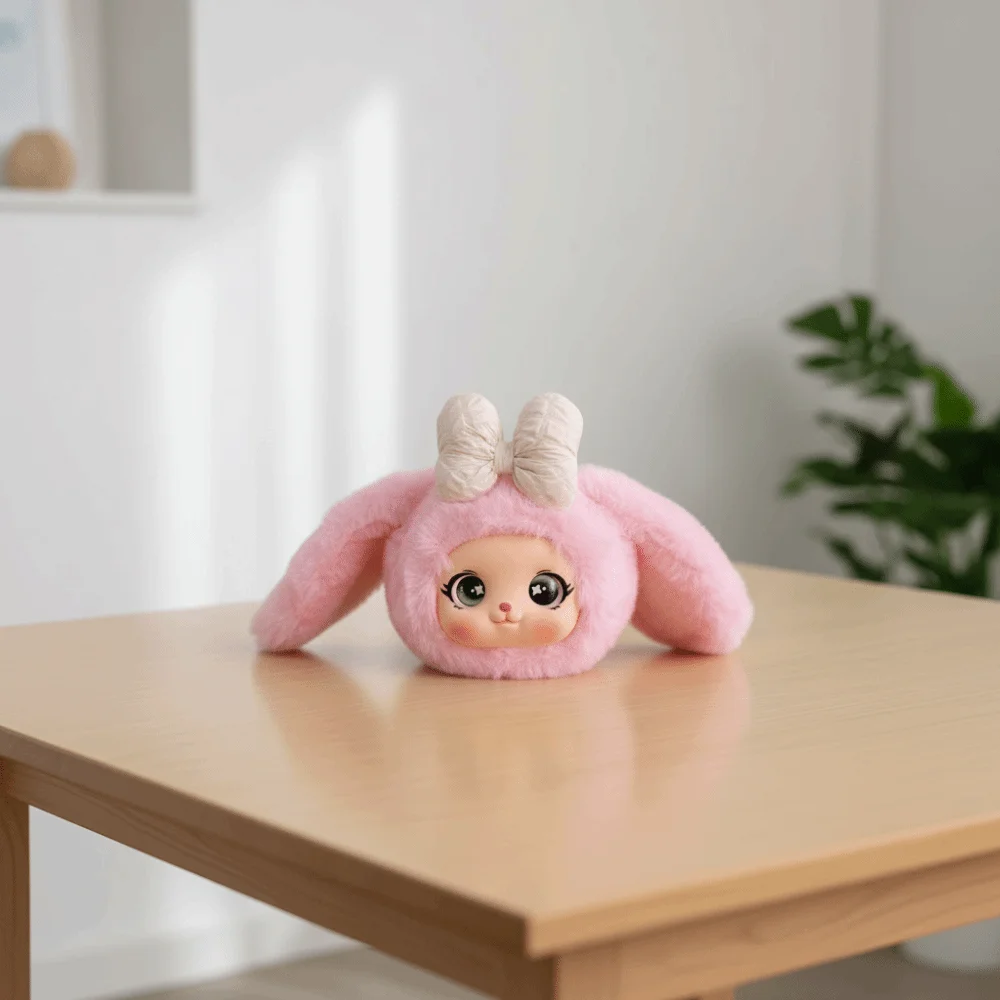 Cute Big Ear Rabbit Dog Plush Keychain Bowknot Ornaments Bunny Puppy Doll Pendant Bag Hanging Kawaii Car Key Ring Party Decor