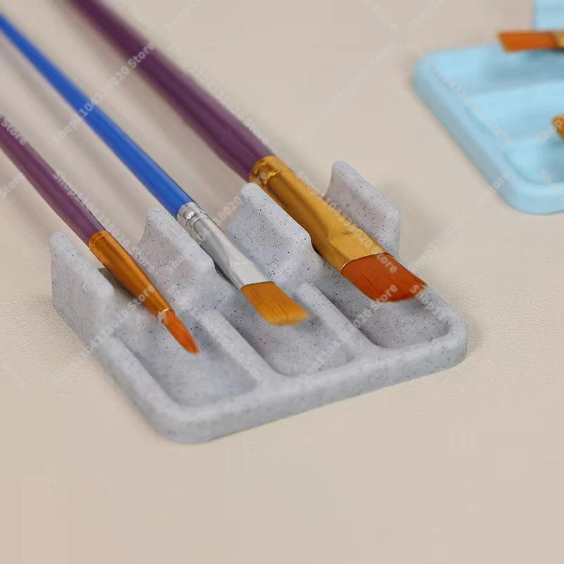 حامل مسند فرشاة الرسم، حامل فرش اللوحات البلاستيكية البيضاء، مساند صينية التنقيط للرسم المختلف #3