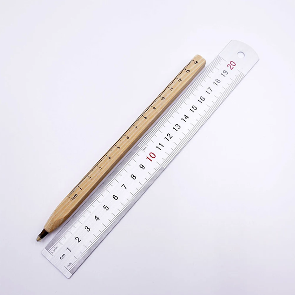 

10 Pcs Wooden Ballpoint Pen Christmas Creative Pens 1.0) Ink Branch Funny Bamboo with Ruler