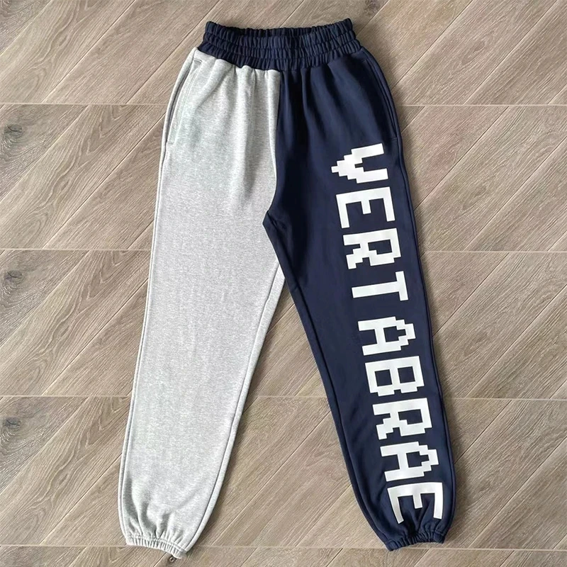 Vertabrae Sweatpants American High Street Three-dimensional Print Color-blocking Men's Women's Sporty Casual Trousers