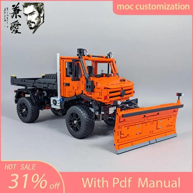 2789PCS Moc-42177 City Engineering Unimog 437 Snow Plow Tractor Trailer Model Technology Building Blocks Creative Toy Present