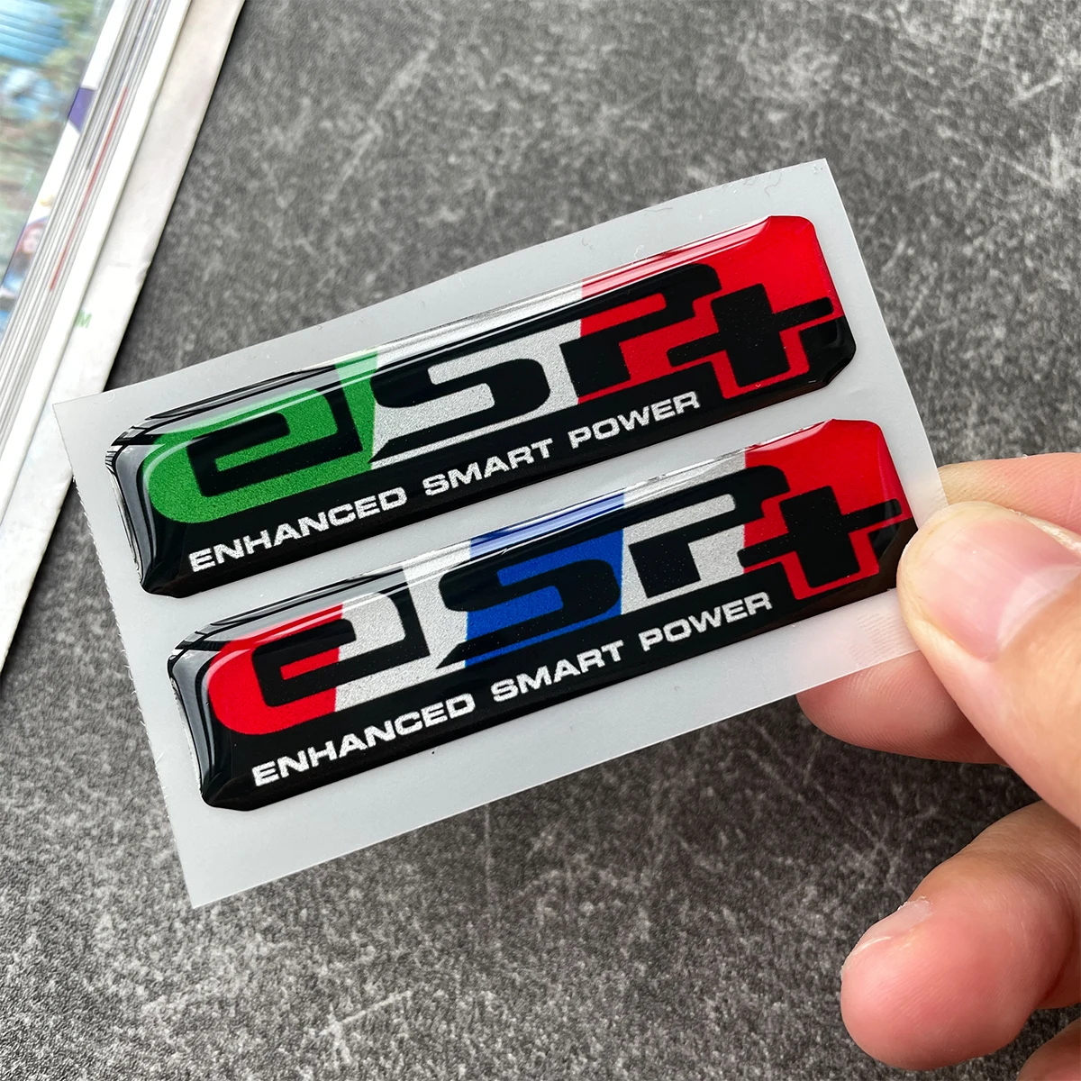 1 Pair 3D Epoxy Resin Gel Motorcycle Stickers Moto Scooter Body ESP ESP+ Logo Emblem Decals Accessories For Honda PCX150 PCX160 image 2