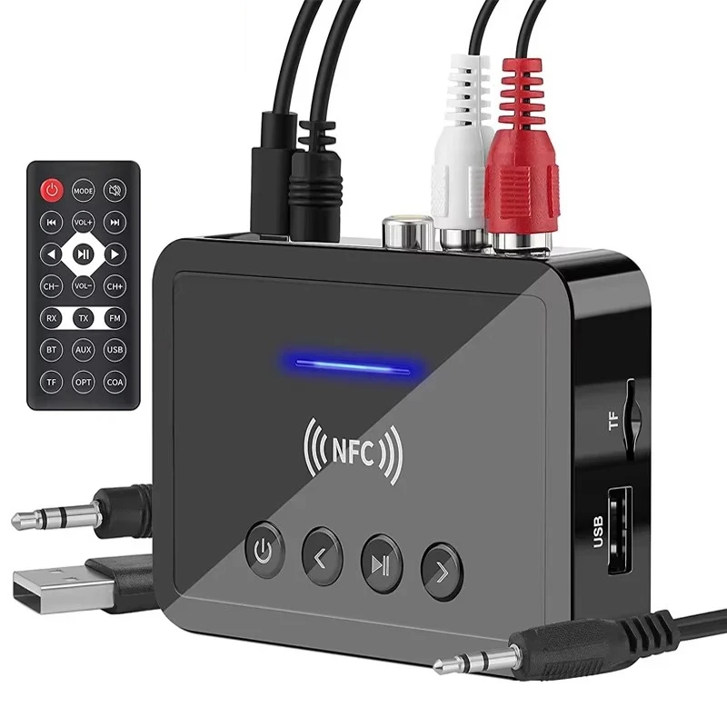 

2025 NFC Bluetooth 5.0 Receiver Transmitter Stereo AUX 3.5mm Jack RCA Wireless Audio Adapter Remote Control For TV Car PC Kit