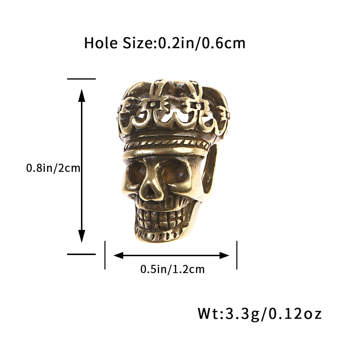 Vintage DIY Copper Skullhead Beads Rose Gold Color Skull Warrior Helmet Beads Charms for Men Bracelet Necklace Making 3pcs/lot