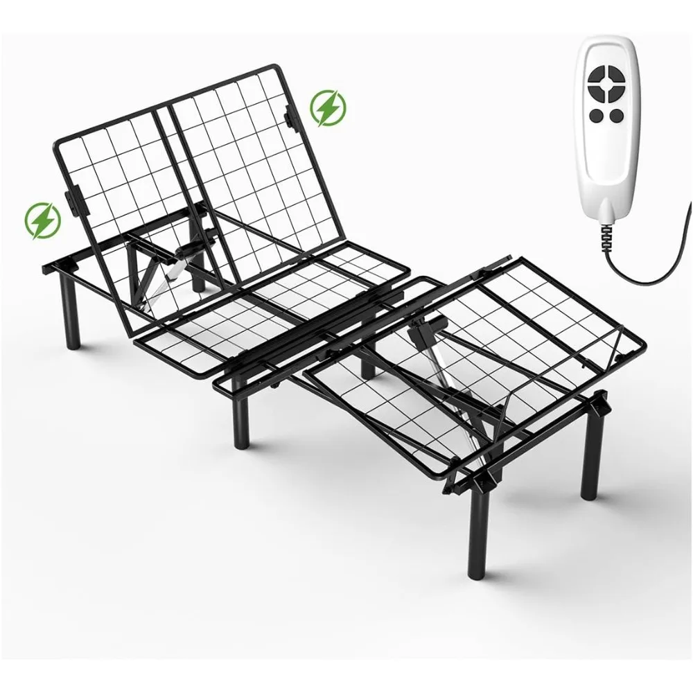 

Twin XL Adjustable Bed Base Frame with Dual Motors, Independent Head & Foot Incline, 4 USB Ports, 850 lbs Capacity, Easy 5-Minut