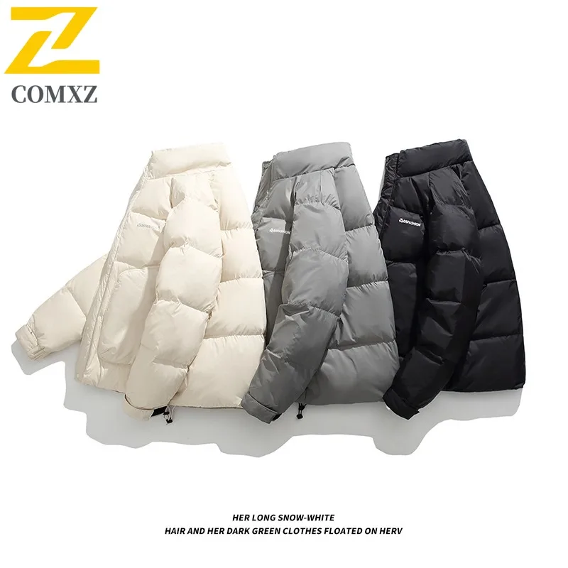 COMXZ سترة الخبز خفيفة الوزن أنيقة وسيم سميكة عالية الجودة تزلج وسادة مبطنة الحضرية الدافئة دائم أسفل سترة ملابس للرجال