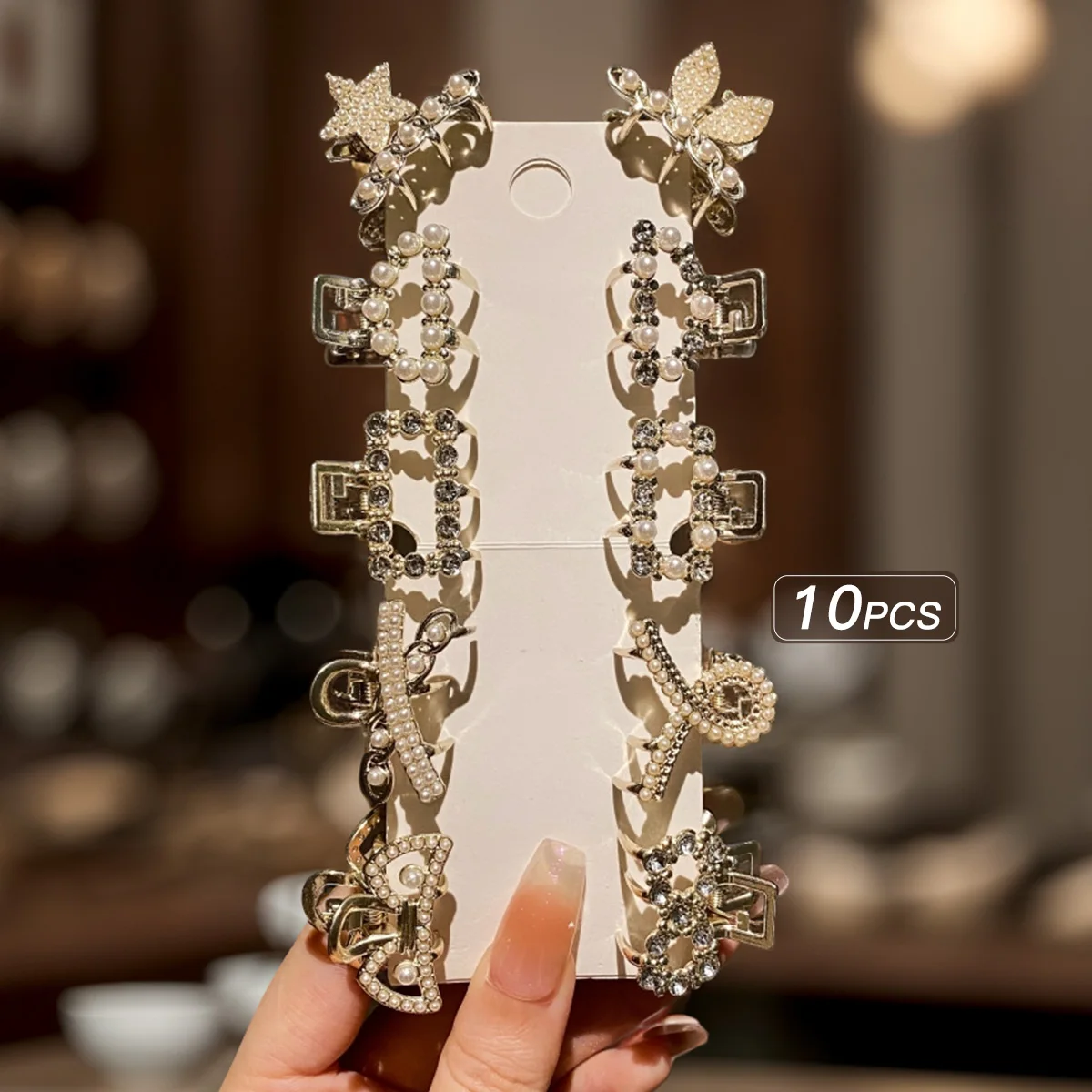 10 legering strass haarclips, modieuze kleine haaraccessoires