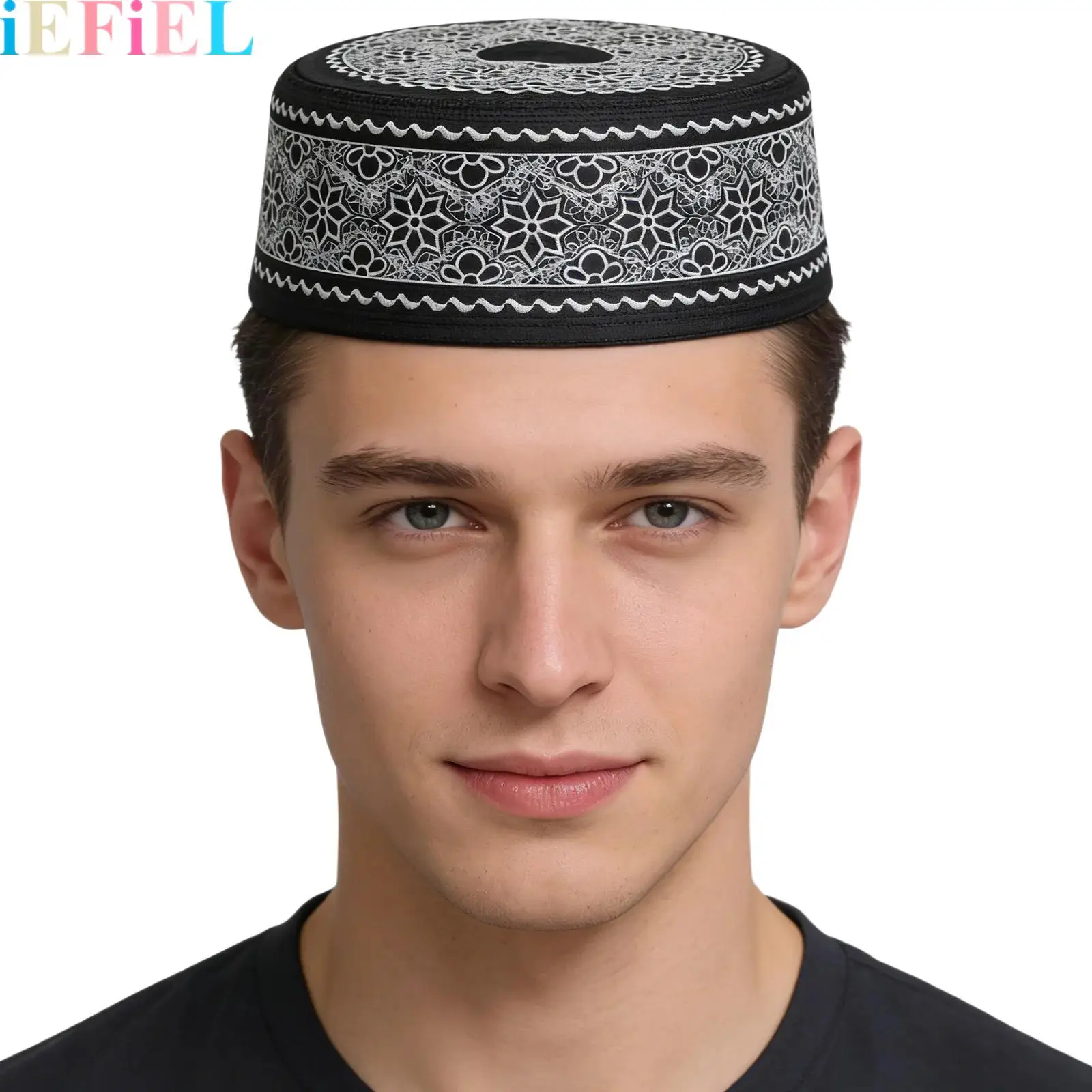 

Men Muslim Prayer Hat Prayer Headwear Cap Beanie Skull Cap Delicate Embroidery Flat Hat Namaz Ceremonies Daily Wear