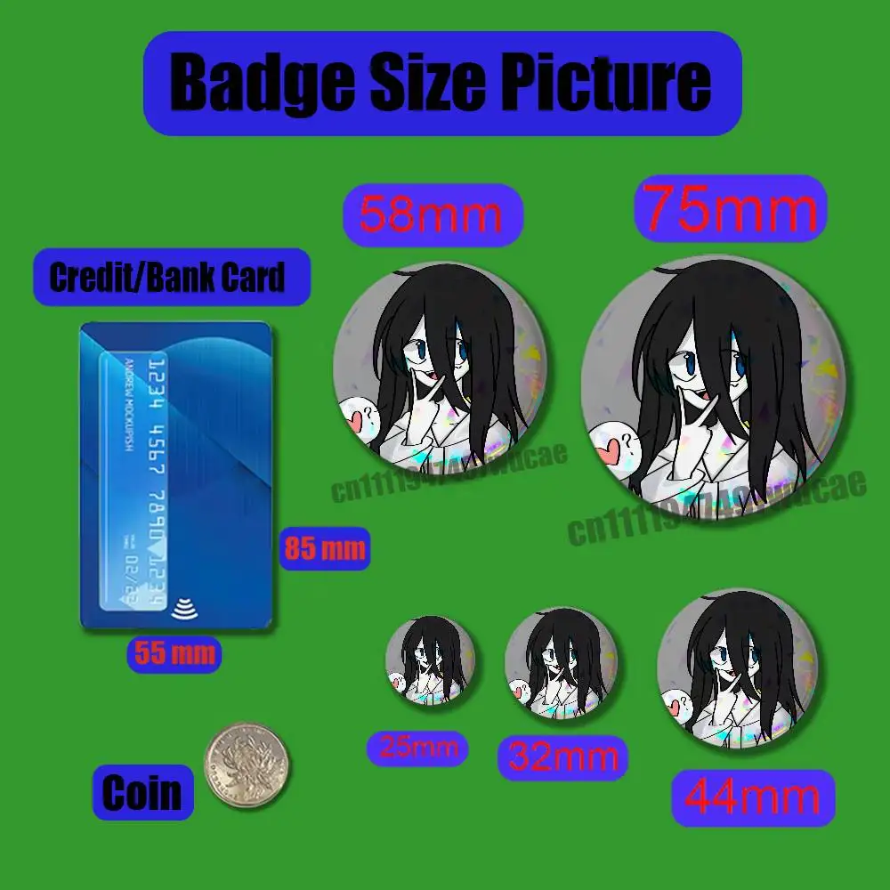 For Jeff The Killer Emblem Case DIY Pin Insignia Badge Round Souvenir 58mm Laser Film