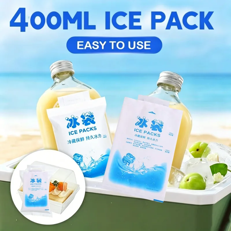 10/30/50Pcs Reusable 400ml Water Injection Gel Ice Packs for Fresh-keeping Injuries Pain Relief Safe Eco-Friendly Cold Gel Packs